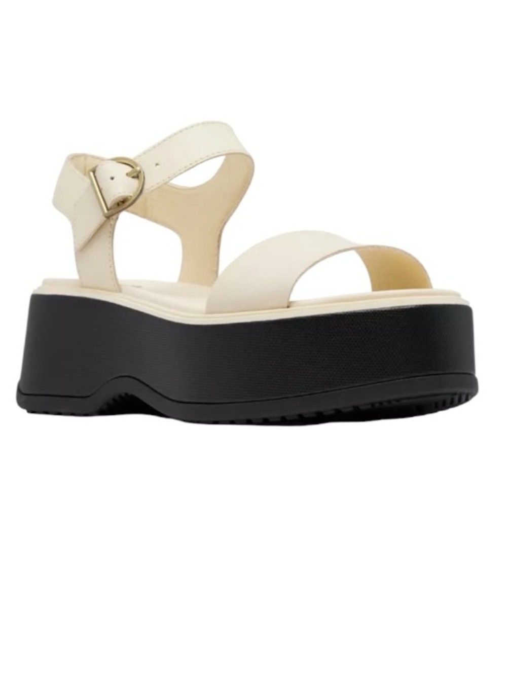 NWOT SOREL Dayspring Sandal Cream Leather Platform Sandal Size 9.5